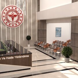 İskenderun Şehir Hastanesi Mimari Proje İç Mekan Karşılama Salon