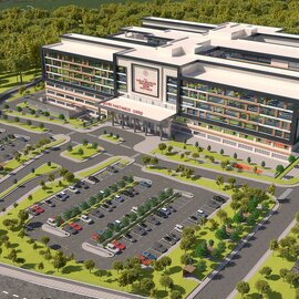 İskenderun Şehir Hastanesi Mimari Projesi Cephe Görünüm Render